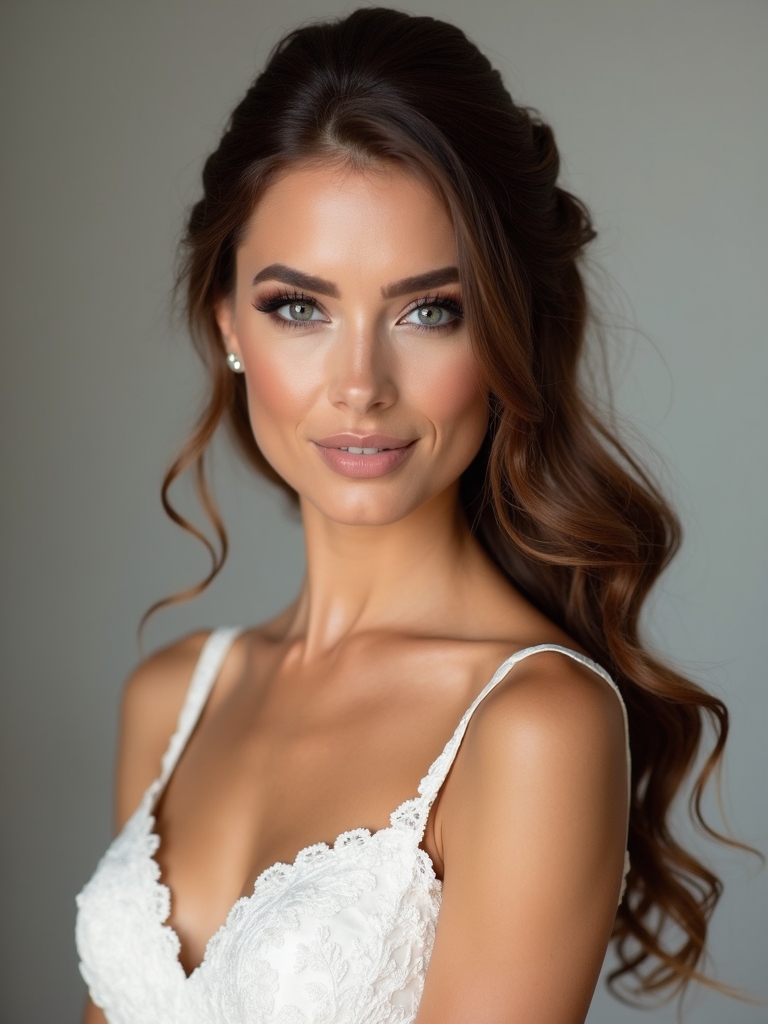 sleek half up hairstyle