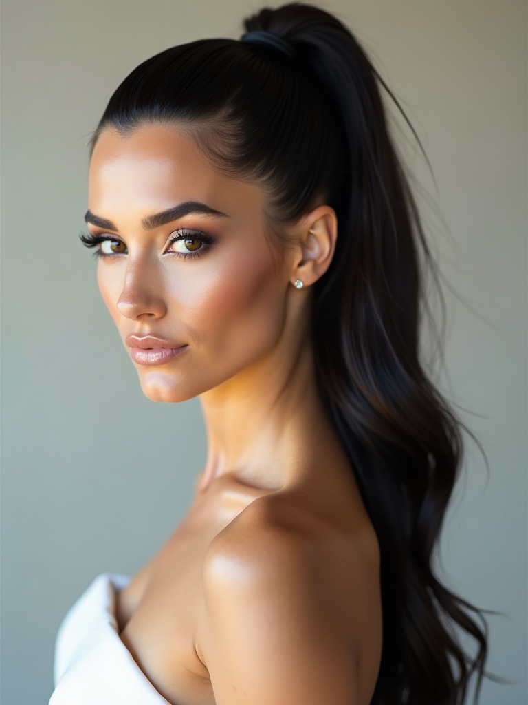 sleek high ponytail elegance