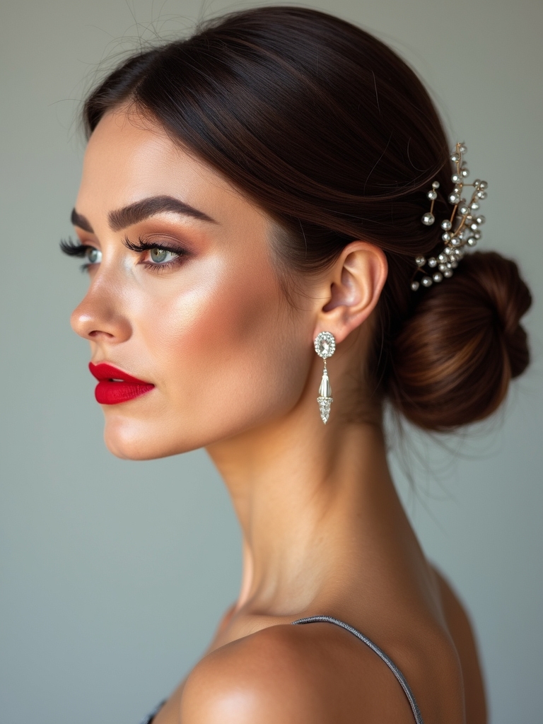 sleek low bun accessories