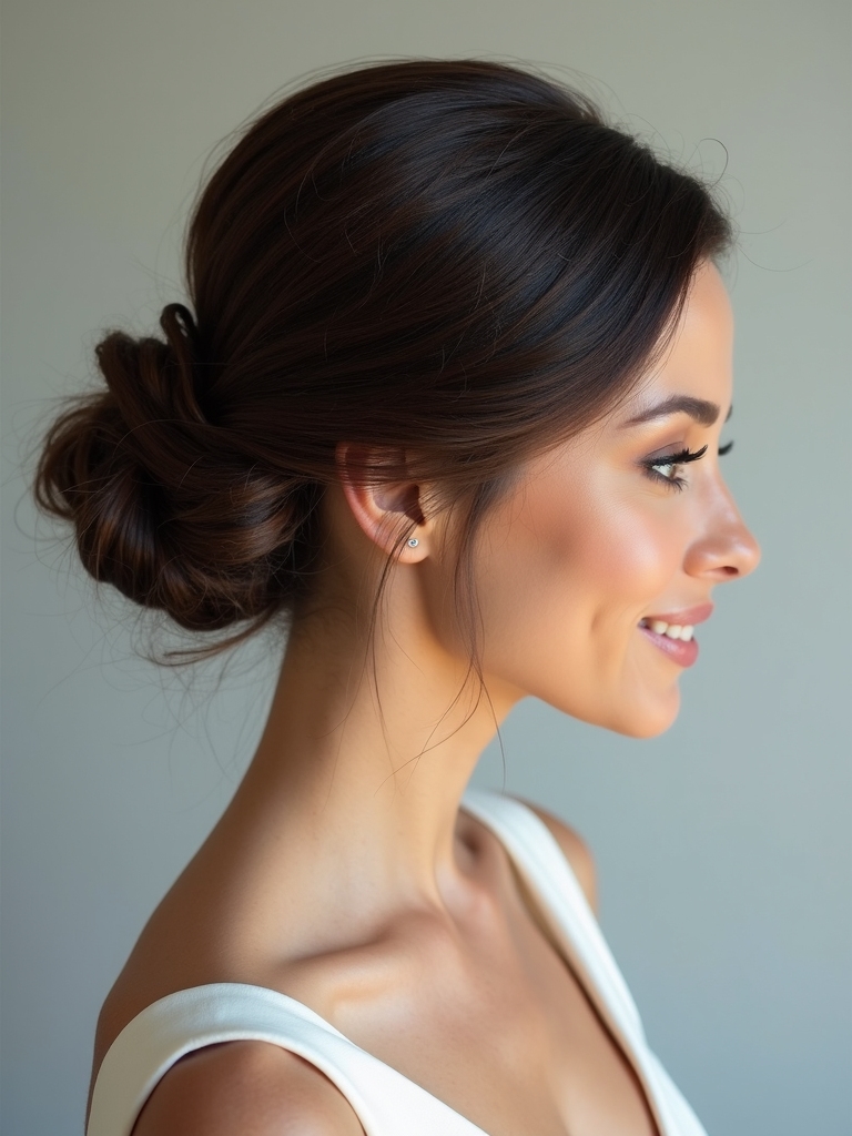 sleek low bun elegance