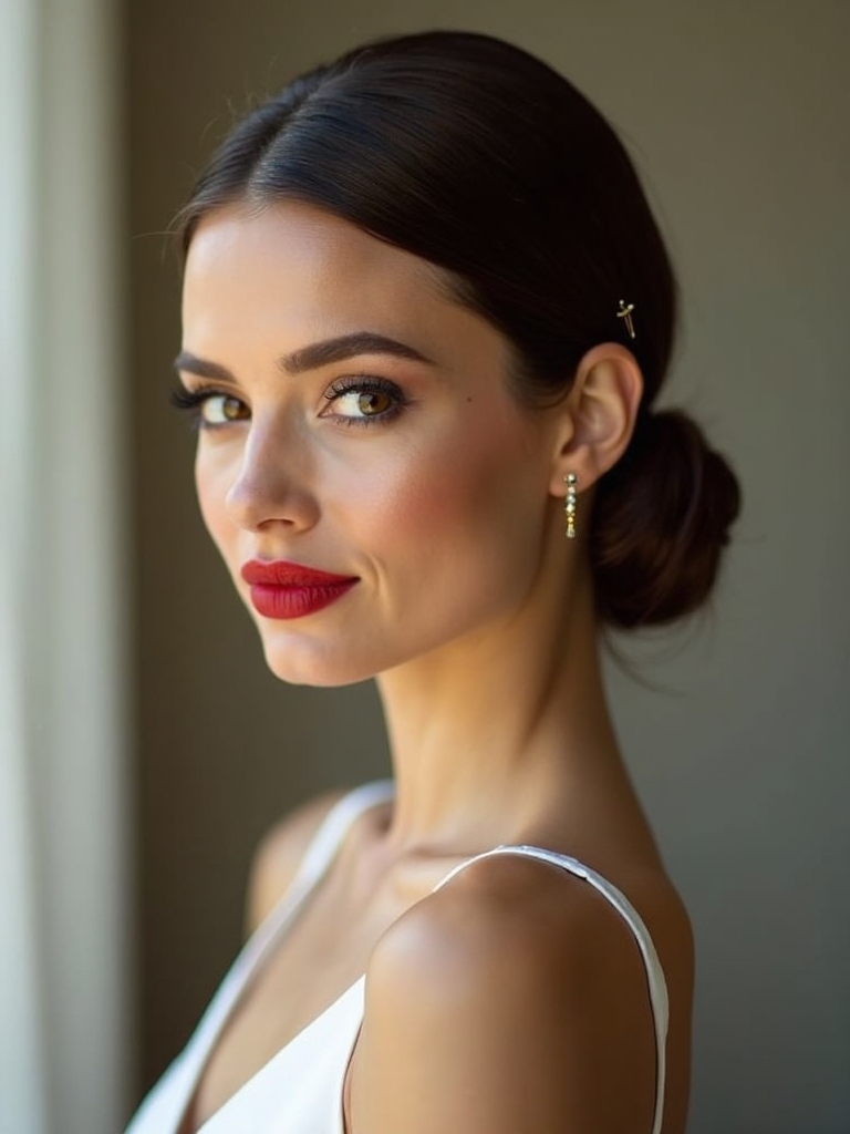 sleek low bun elegance
