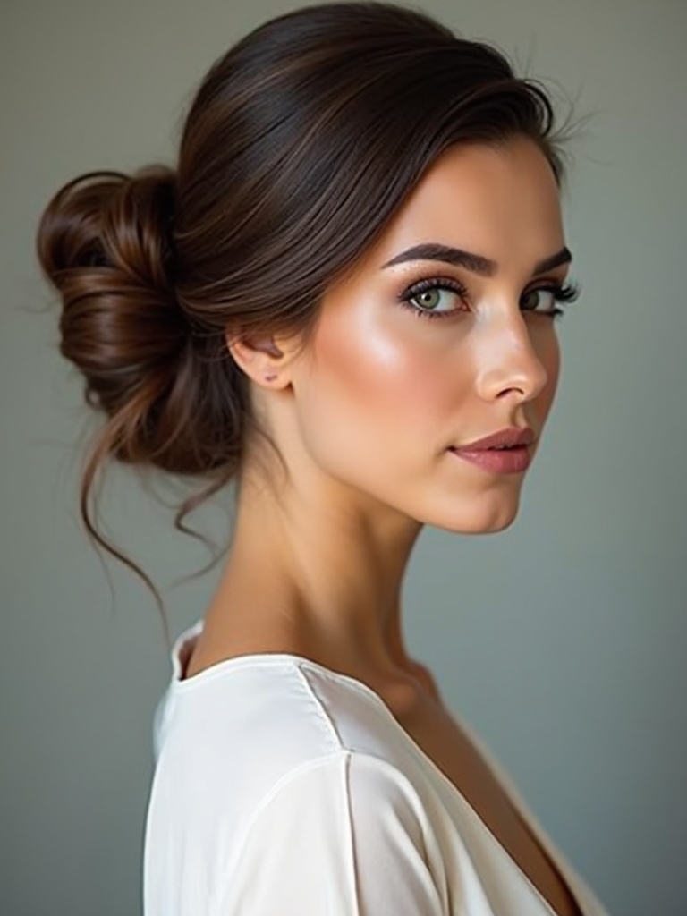 sleek low bun elegance