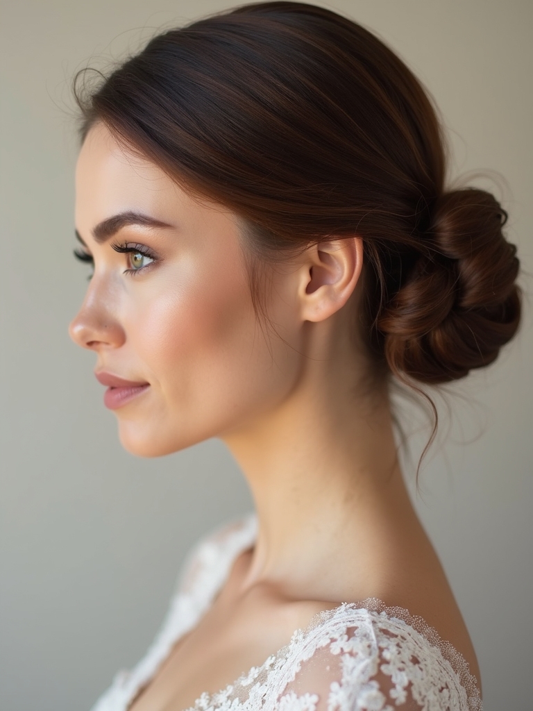 sleek low bun hairstyle