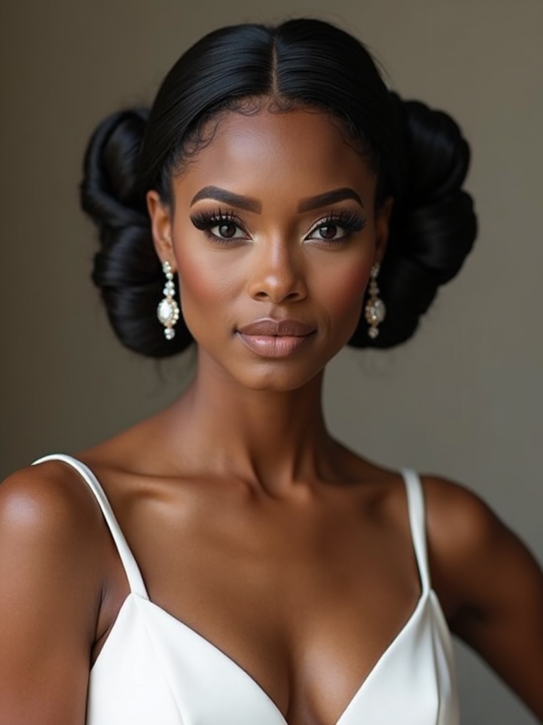 sleek low buns elegance