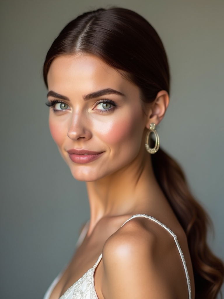 sleek low ponytail elegance
