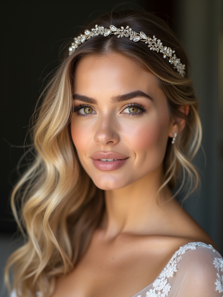 sleek metallic bridal accents
