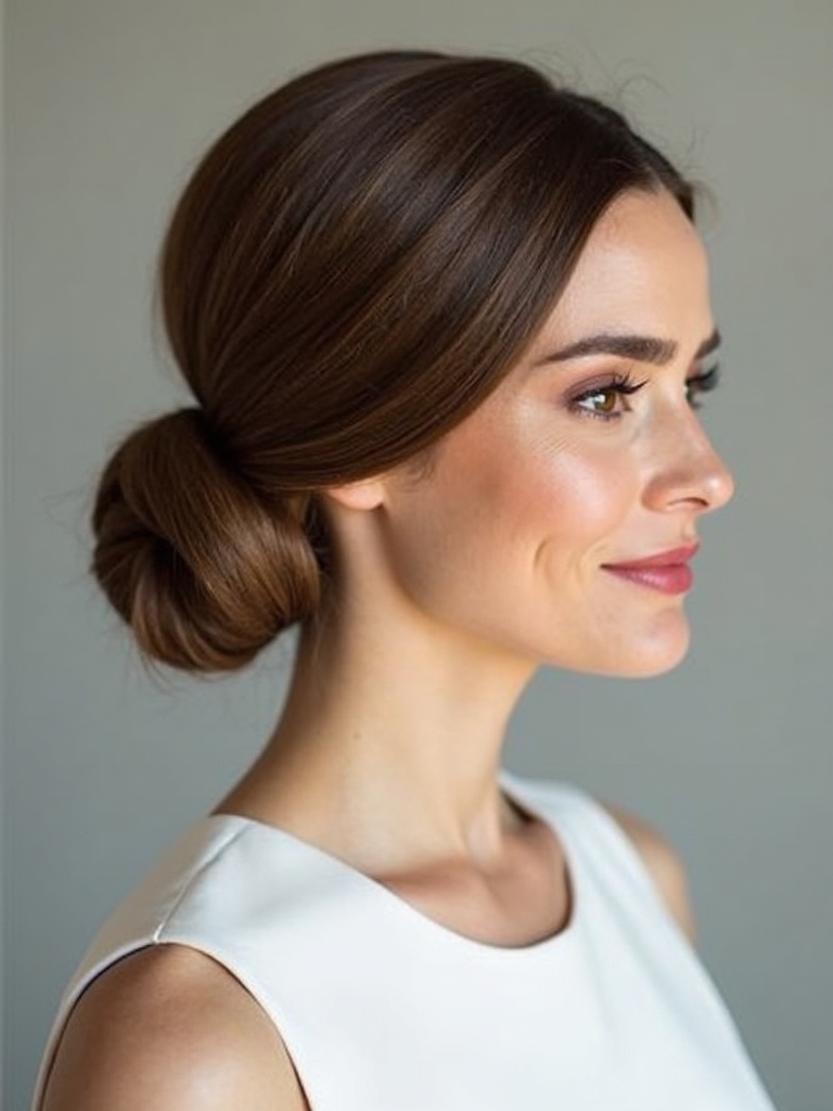 sleek minimalist bridal chignons
