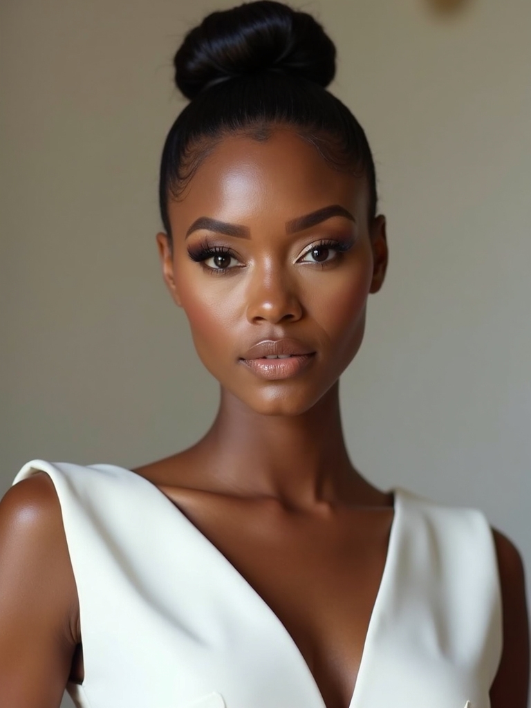 sleek modern bridal buns