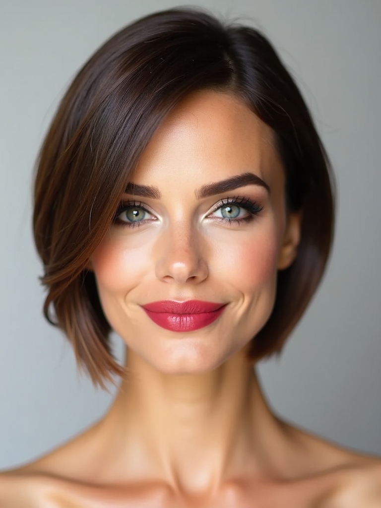 sleek modern bridal hairstyle