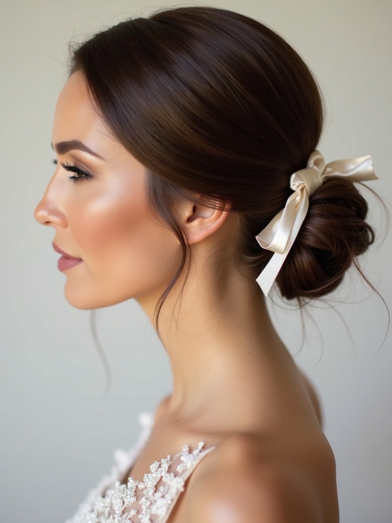 sleek polished bridal hairstyle