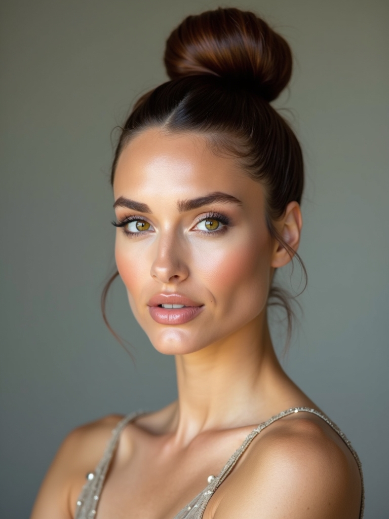 sleek polished high bun