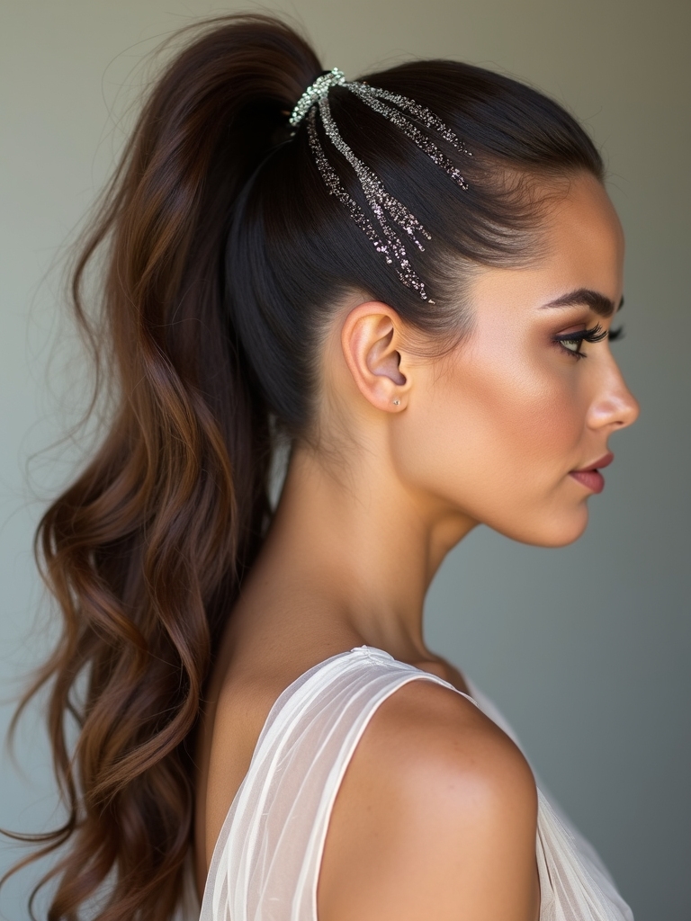 sleek polished high ponytail