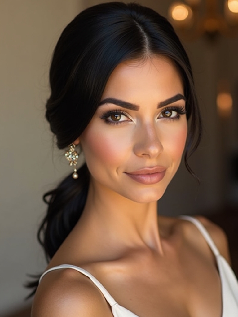 sleek polished low ponytail