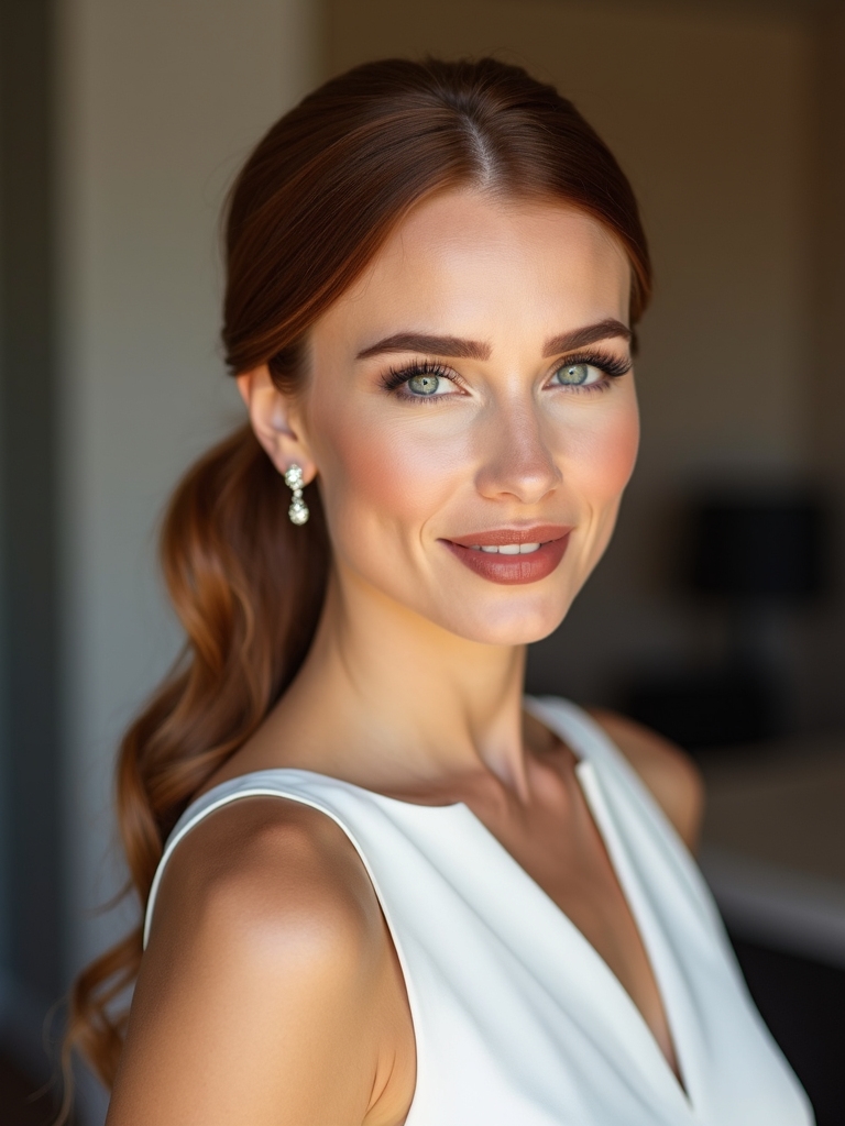 sleek polished low ponytail