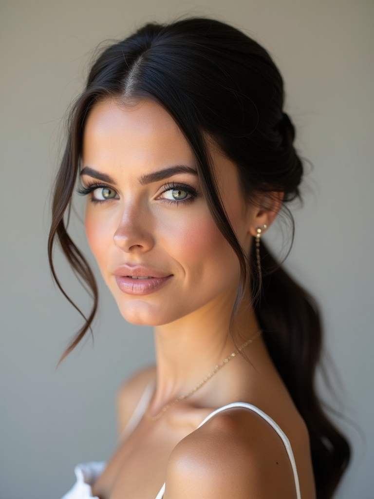 sleek polished ponytail hairstyle