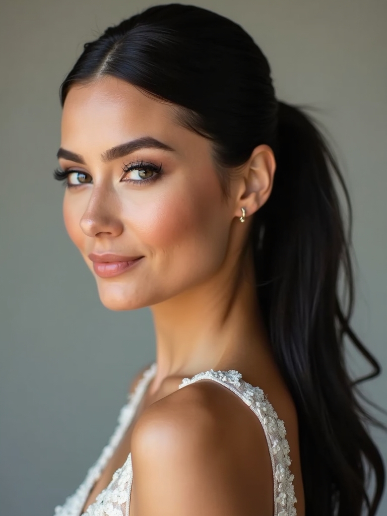 sleek ponytail formal styling