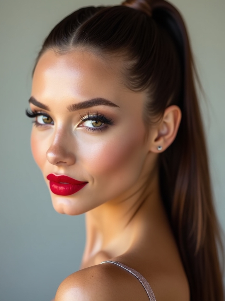 sleek ponytails modern glam