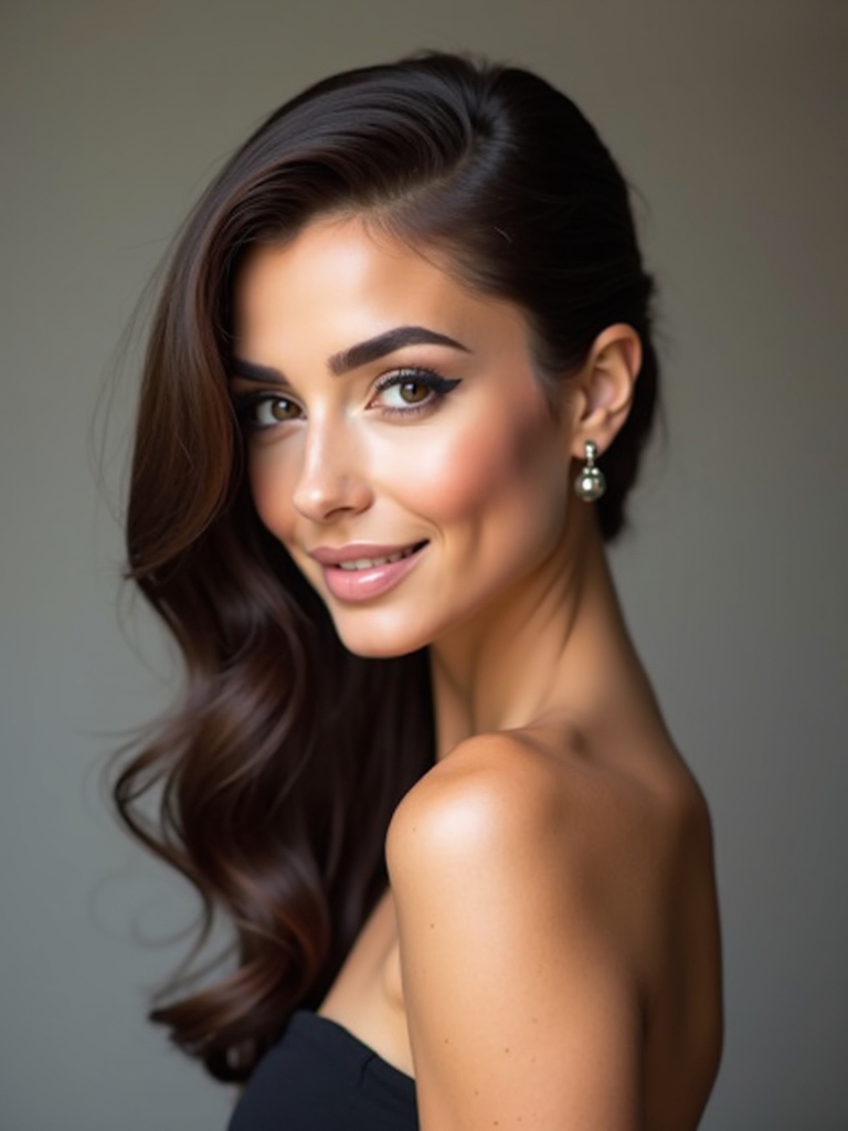 sleek side part blowout elegance