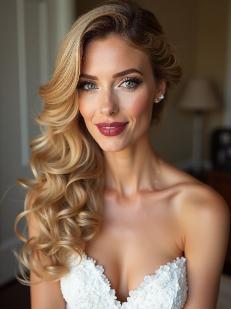 sleek structured wedding updos