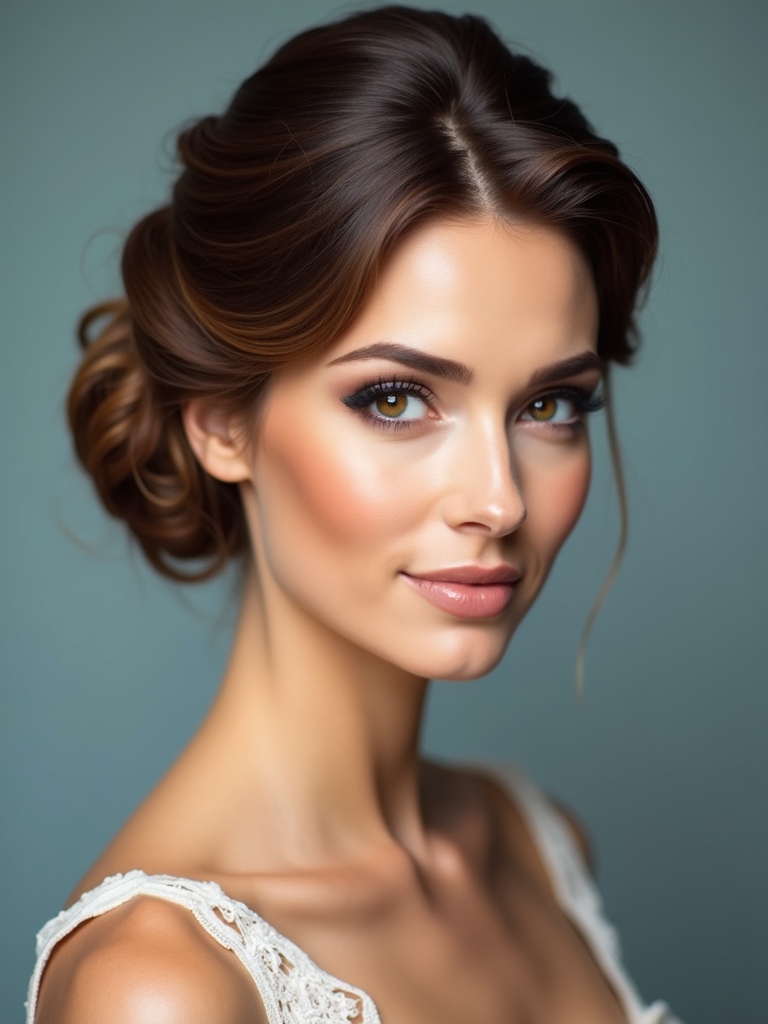 sleek textured chignon elegance