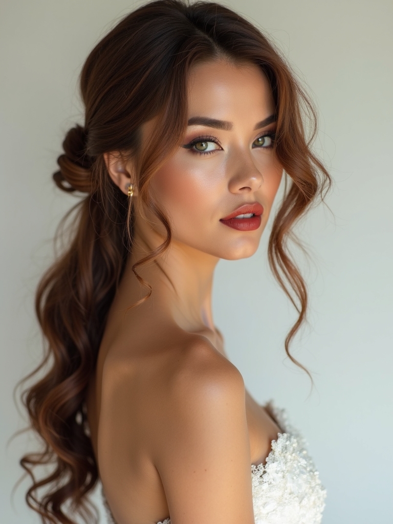 sleek timeless low chignons