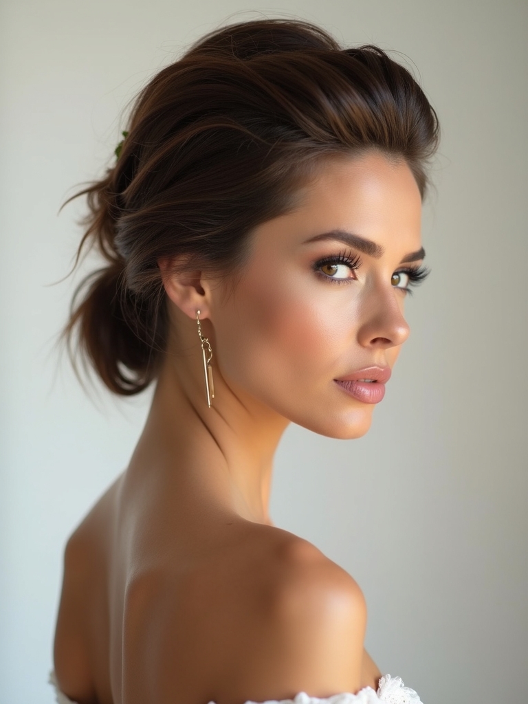 sleek updos for portraits