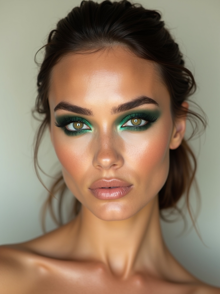 smoky greens enhance green eyes