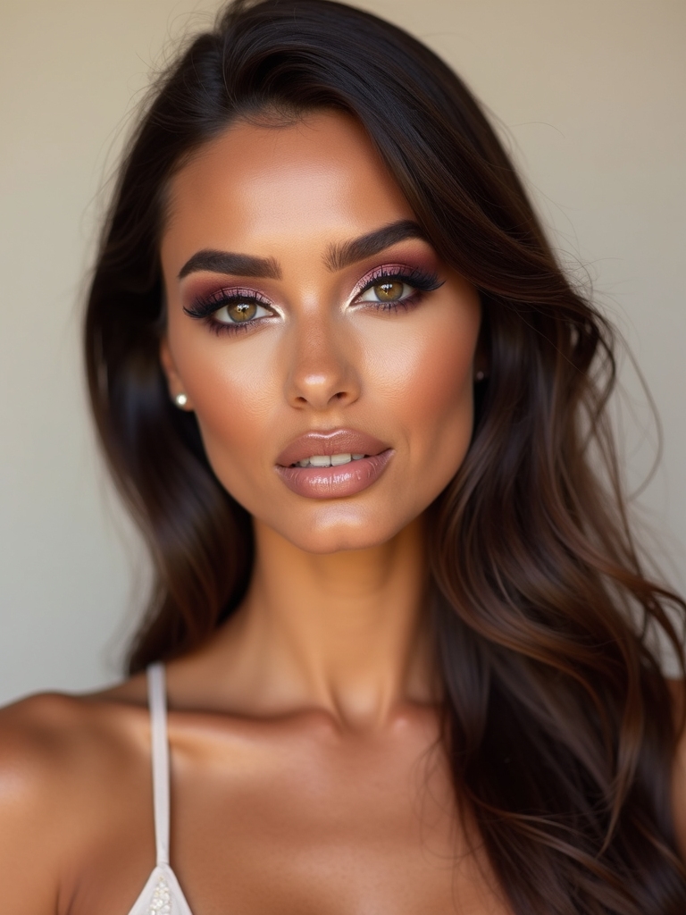 smoky plum evening glamour