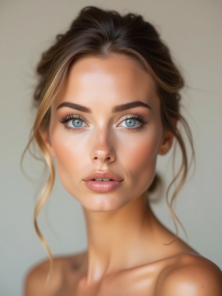 soft champagne enhances blue eyes