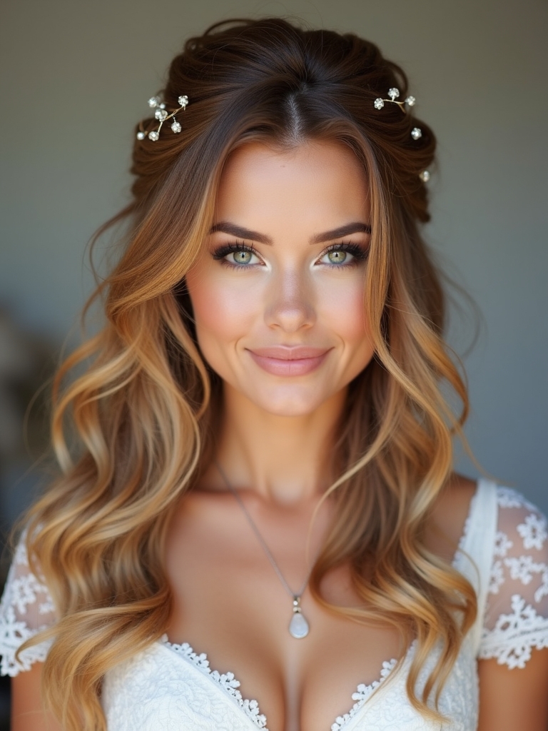 soft curls with sparkle