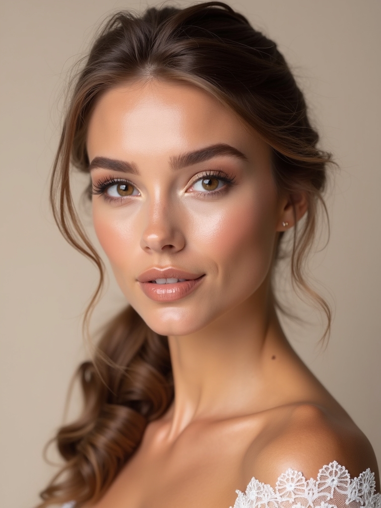 soft rose gold bridal glow