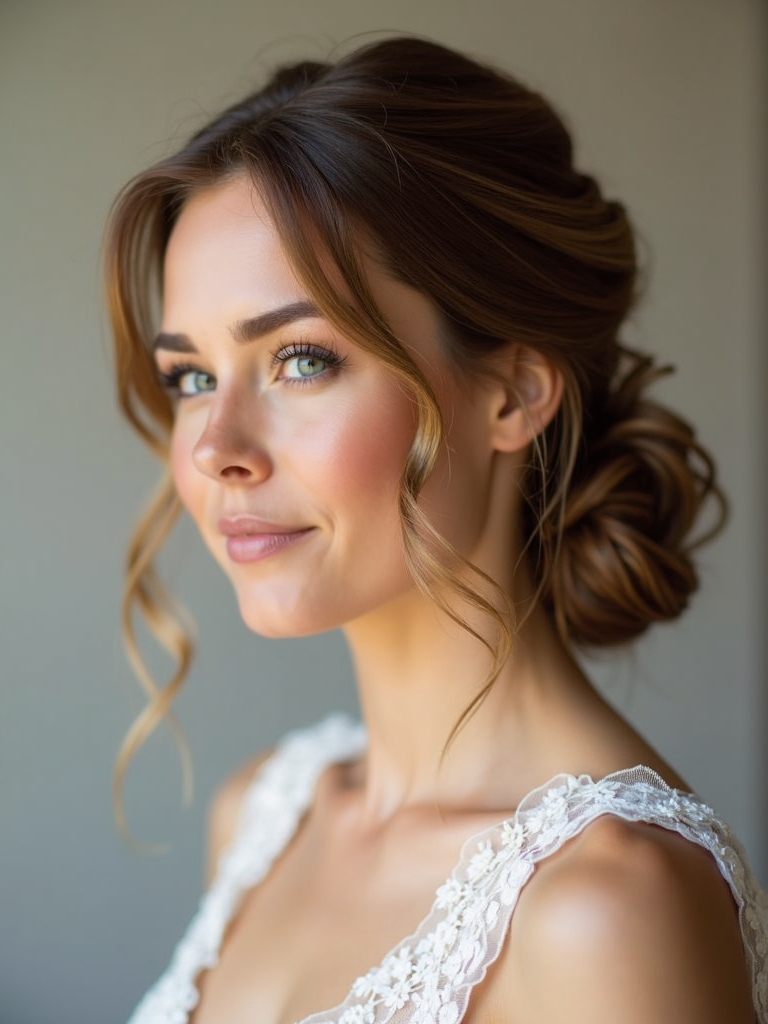 sophisticated minimalist low bun