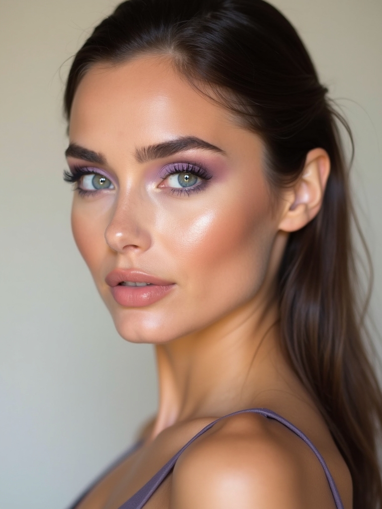 subtle purple accents enhance beauty