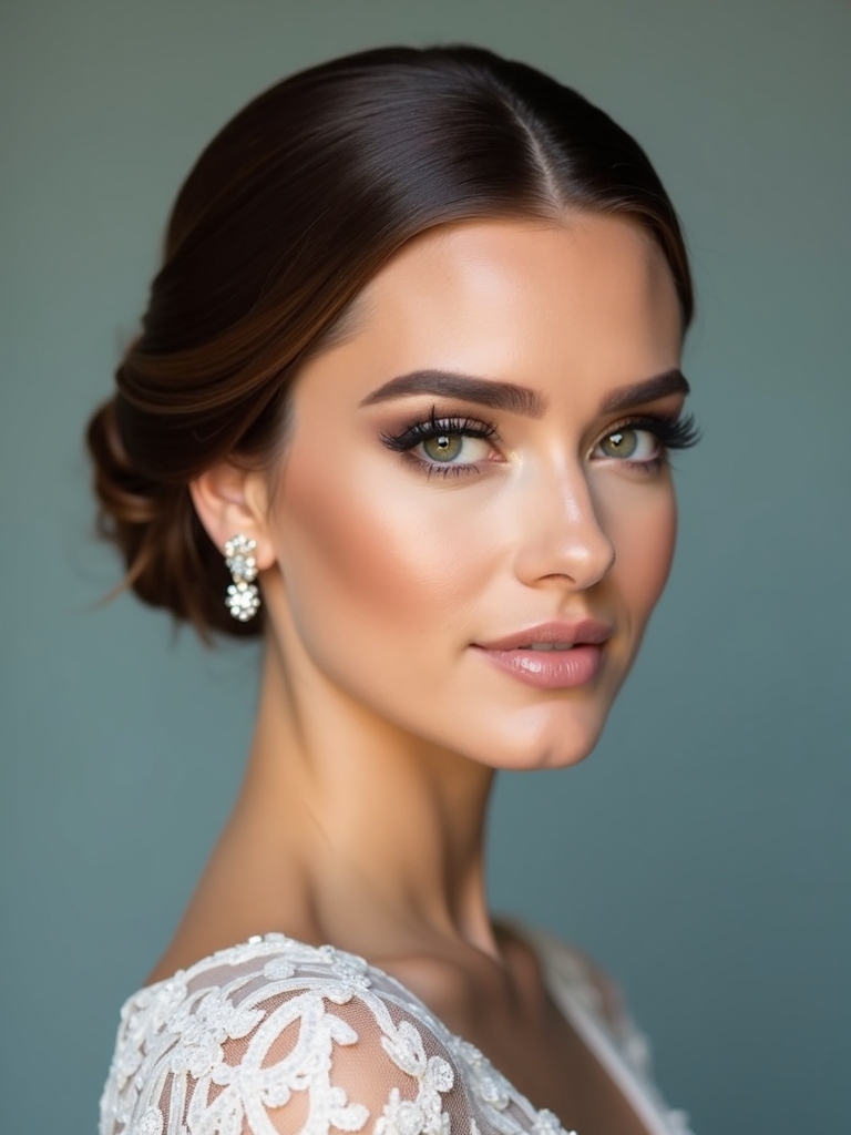 symmetrical luxury bridal updo