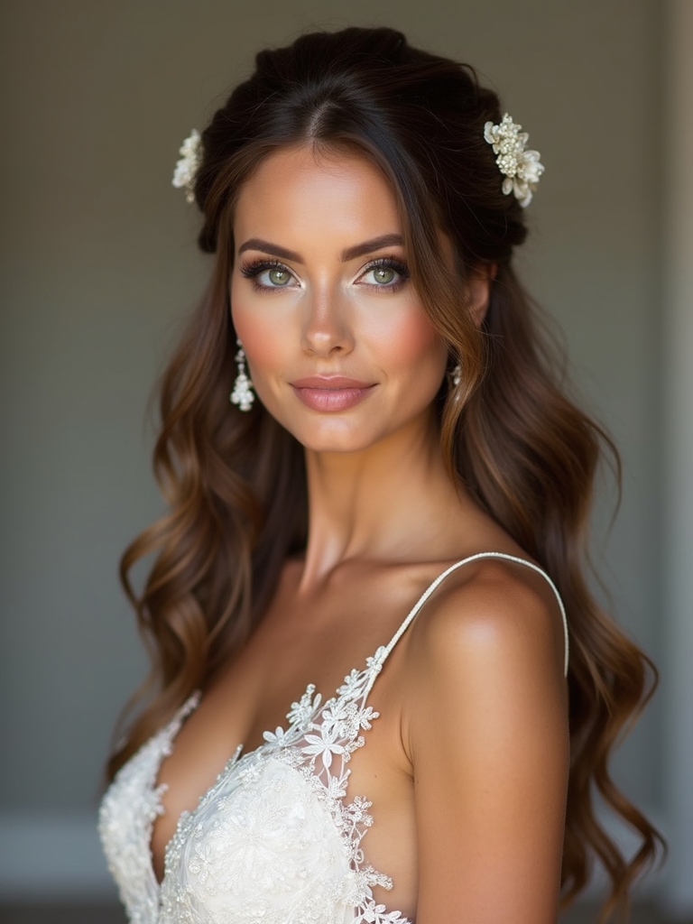 texture rich half up hairstyle