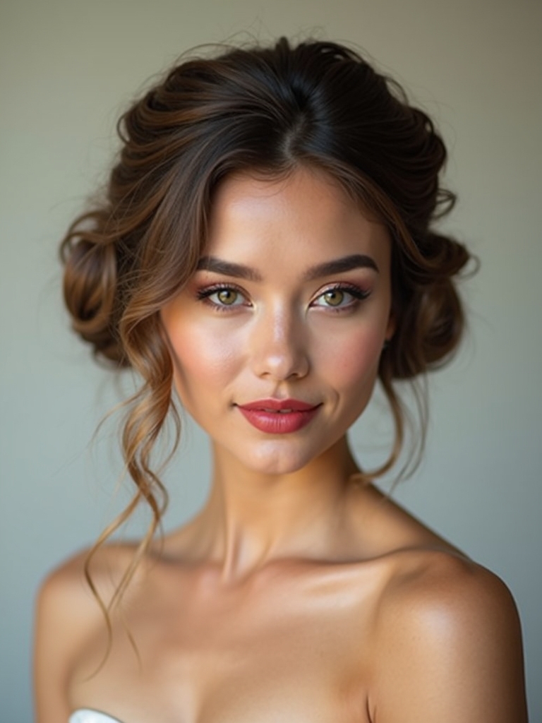 textured buns for bridesmaids