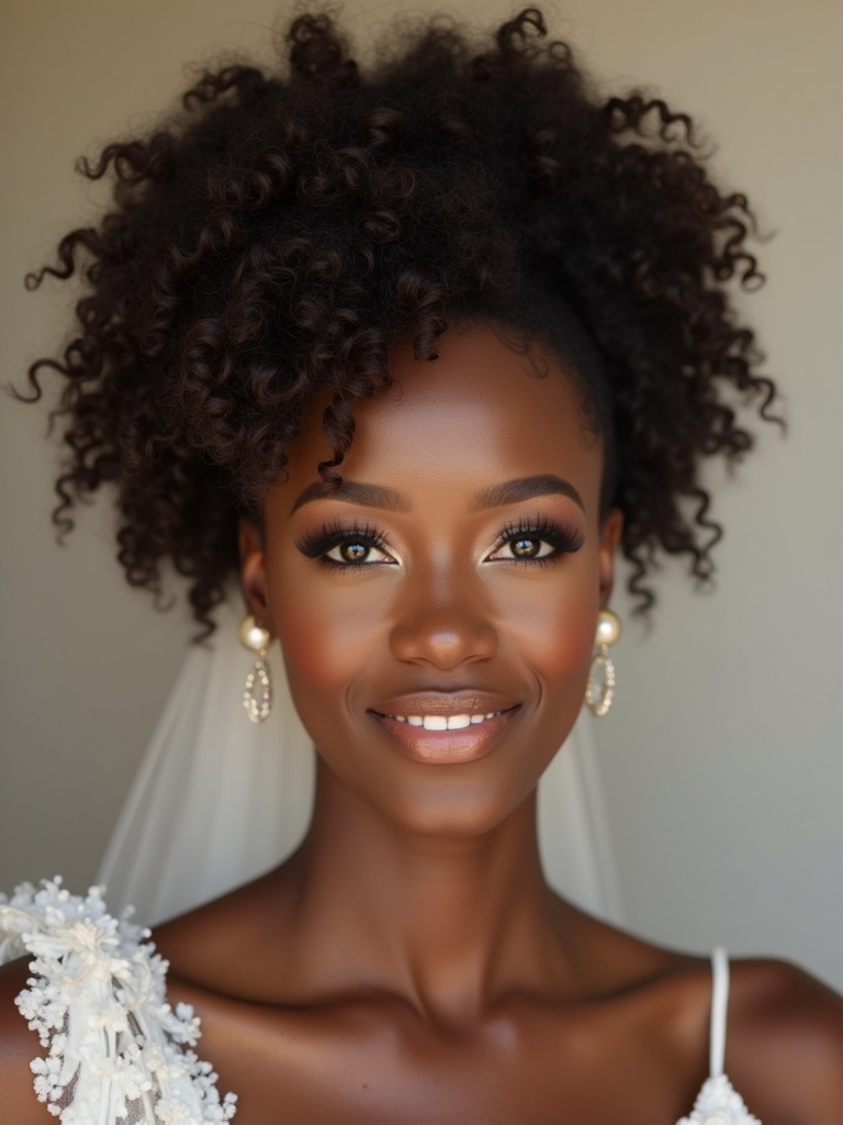 textured curls with accessories
