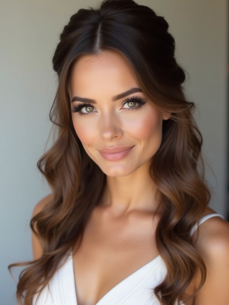 textured half up crown hairstyle