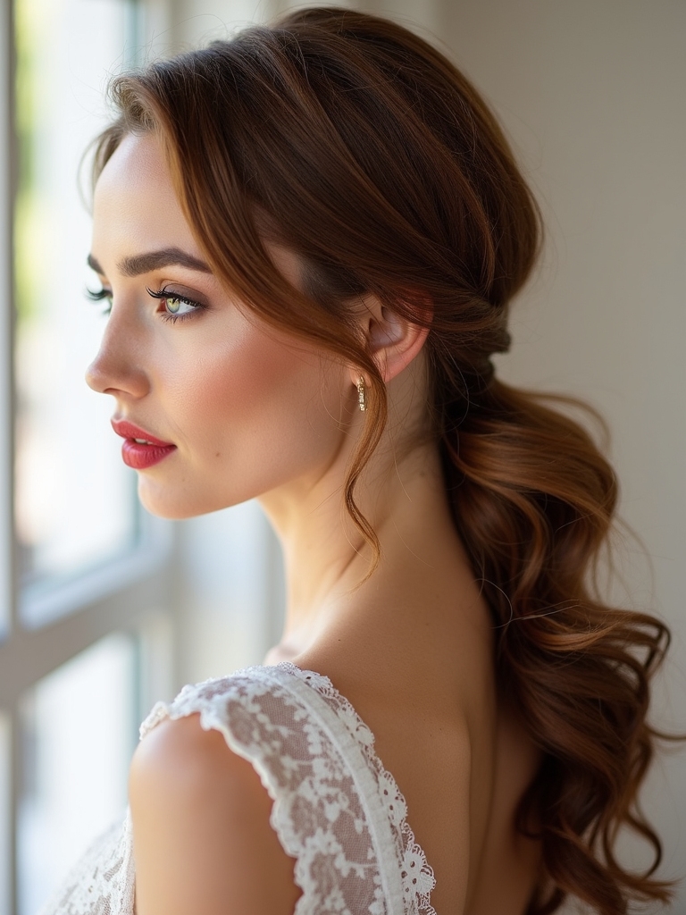 textured low ponytail elegance