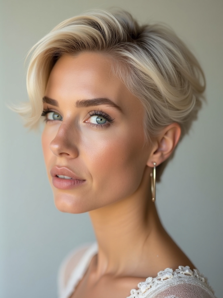 textured pixie wedding hairstyle