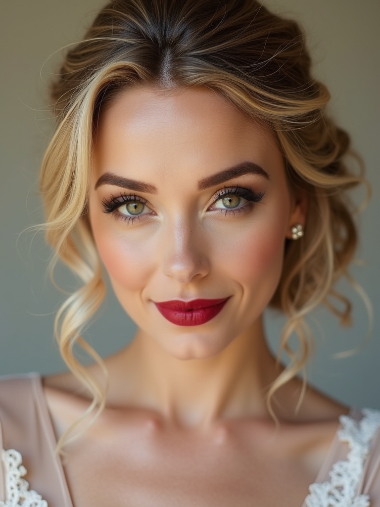 textured romantic bridal hairstyle