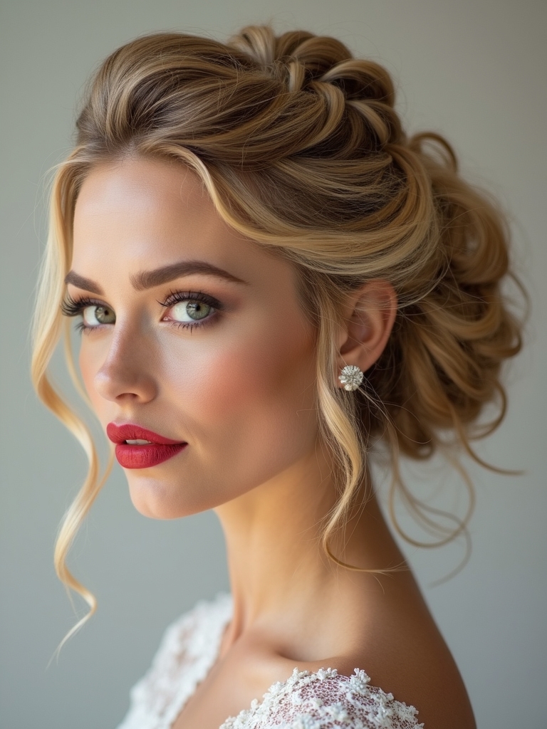 textured updos for brides