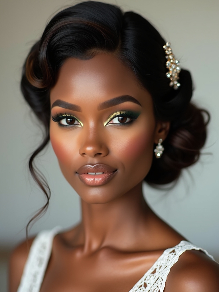 timeless black bridal hairstyles