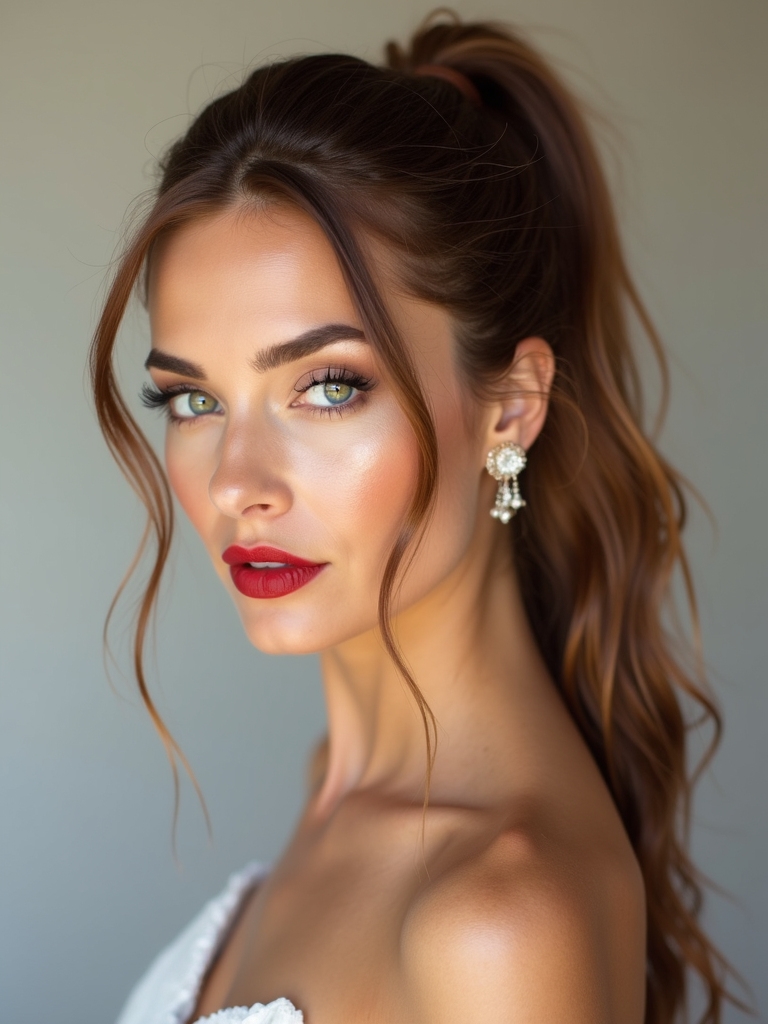 timeless bridal ponytail elegance