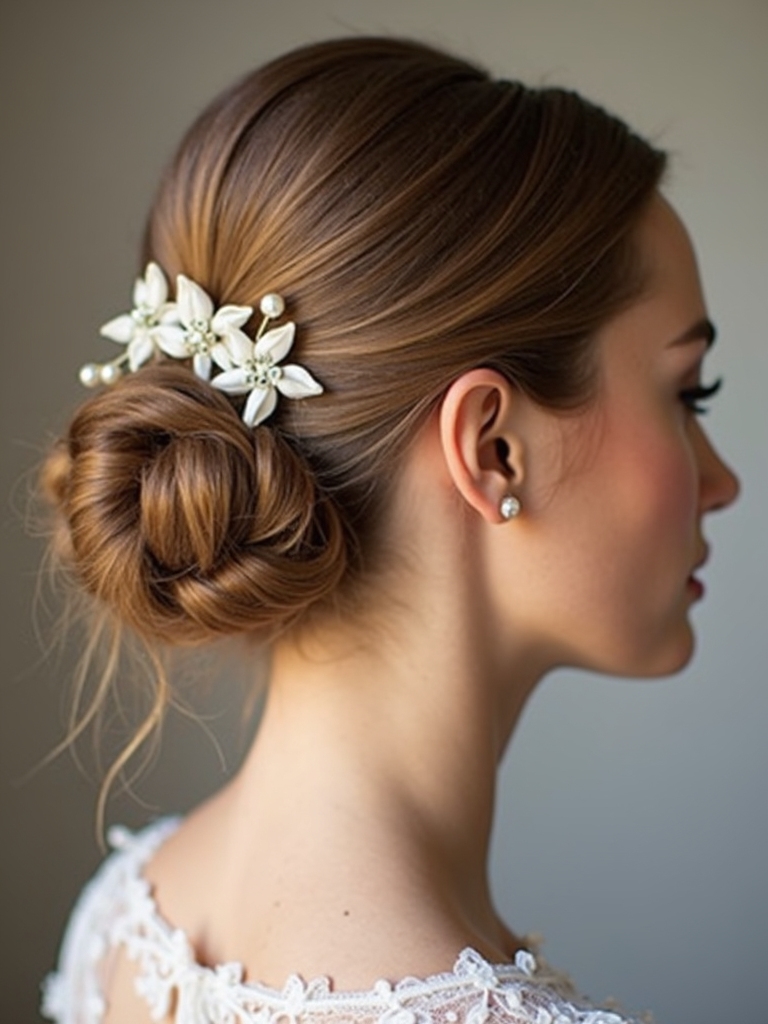 timeless chignon with accents