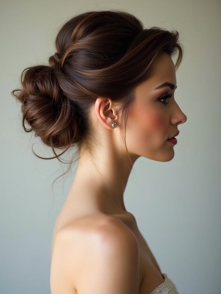 timeless chignon with elegance