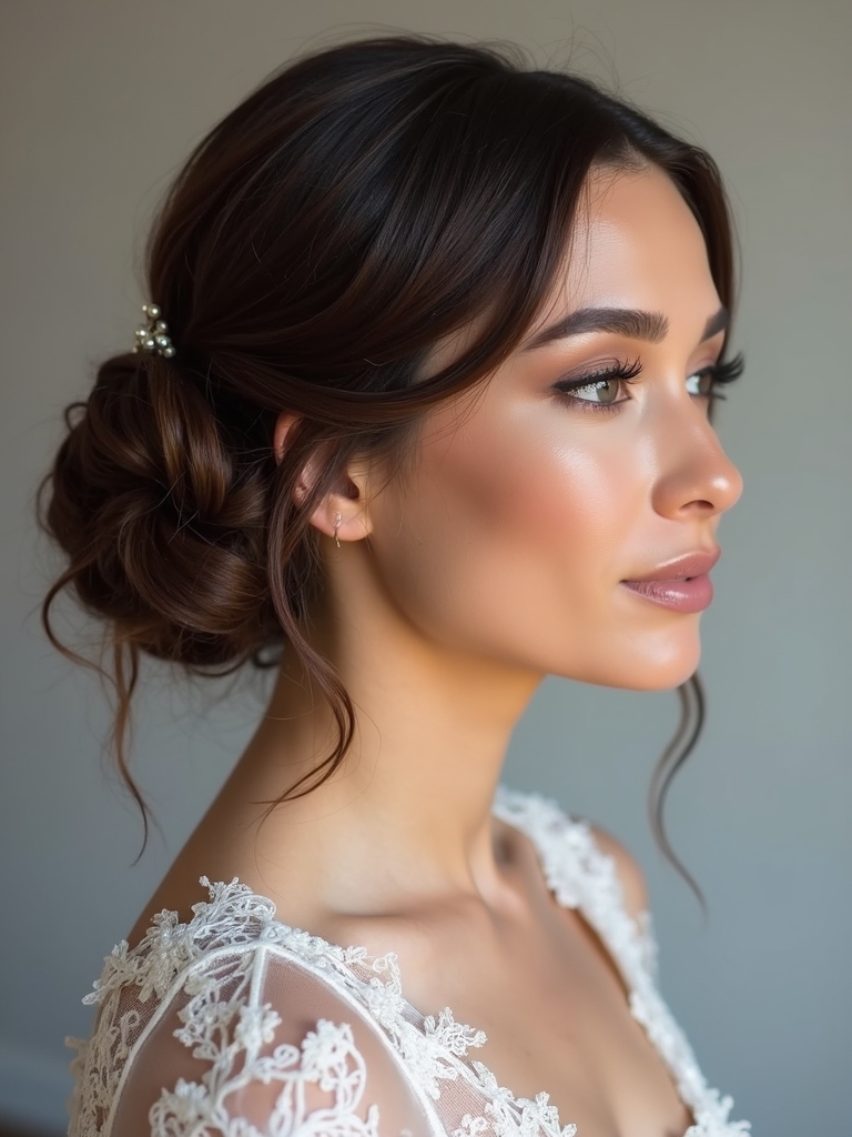 timeless elegant bridal chignon