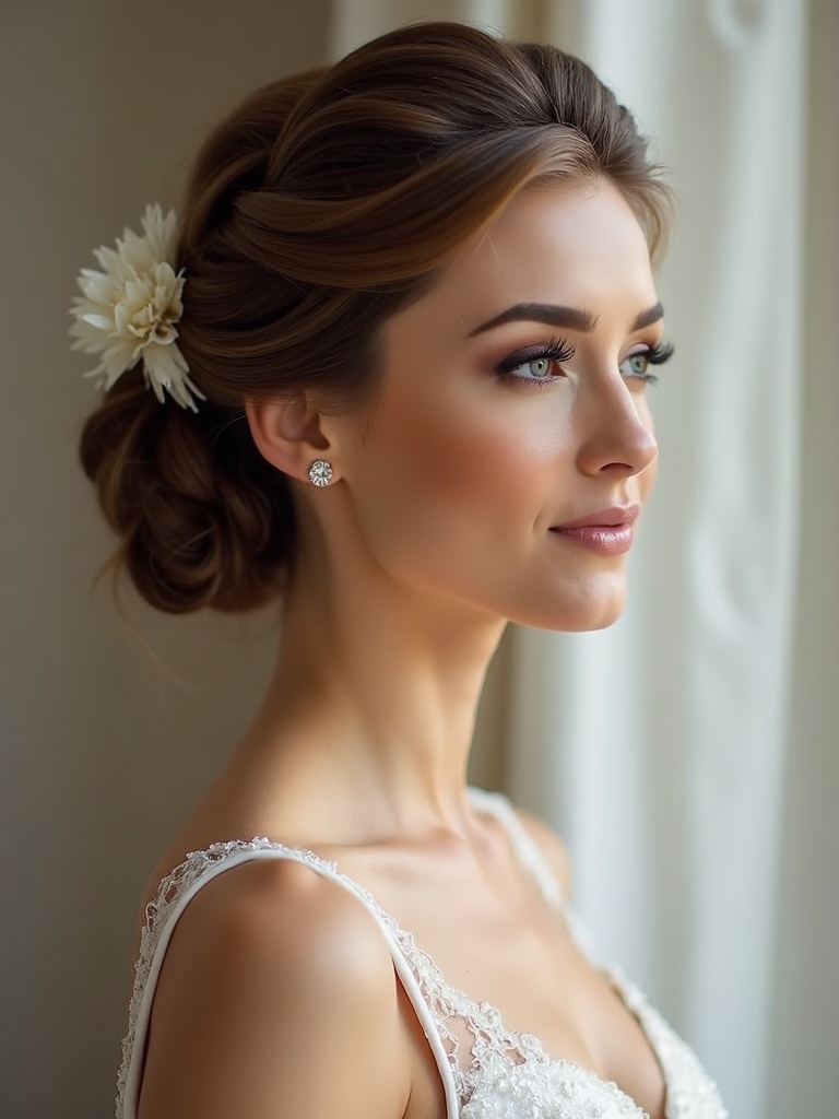 timeless elegant bridal updo