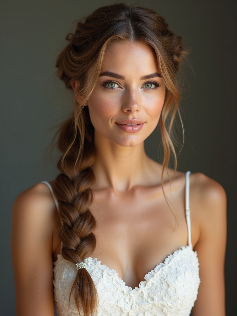 timeless elegant wedding braids