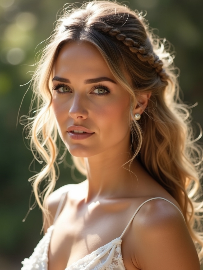 timeless half up bridal elegance